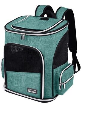 BAGLHER Expandable Teal Pet Carrier Backpack in Green color